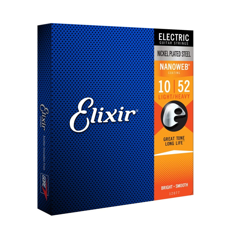 Struny do gitary elektrycznej Elixir 12077 Nickel NANOWEB Coating 10-52
