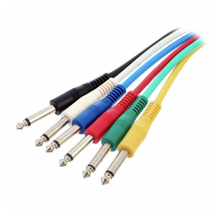 Kable do krosownicy Patch Set Eurorack Jack 6,3 mm mono 30 cm 6 szt.