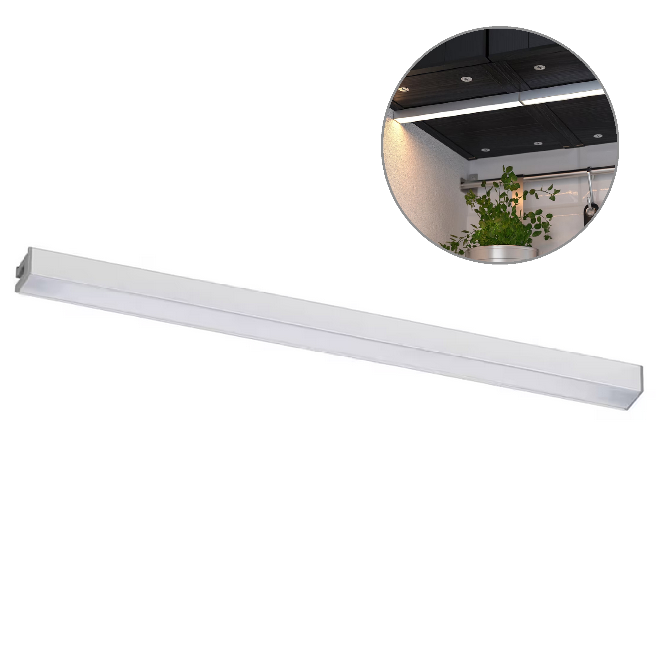 Listwa taśma oświetleniowa blatu kuchennego szafek Ściemniana 30 cm MITTLED srebrny