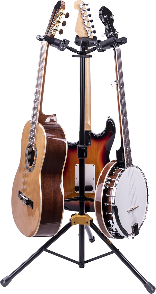 Statyw na 3 gitary z systemem AGS i adapterem N.I.N.A. Hercules GS432B PLUS