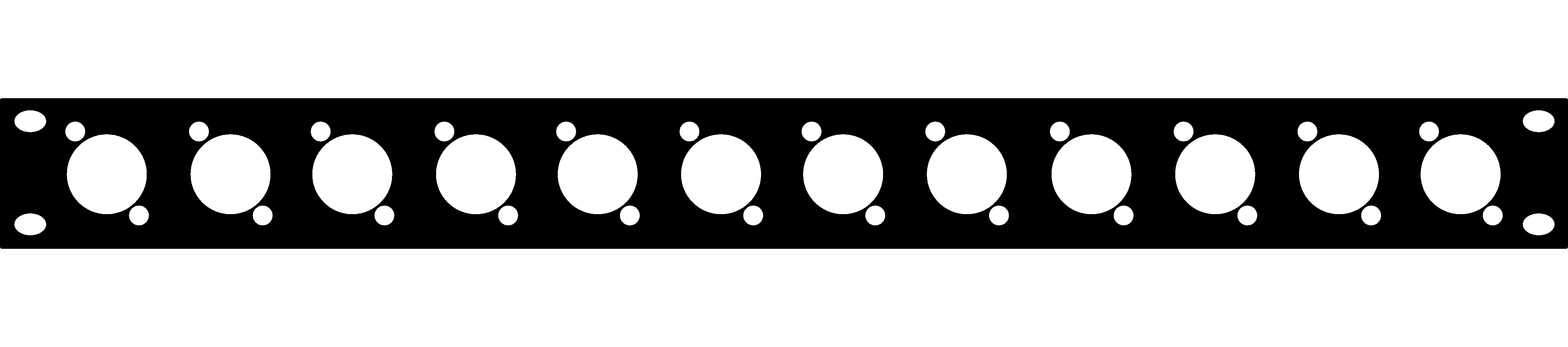 Panel maskujący zaślepka 12 gniazd XLR Rack 19 1U stal Adam Hall 872215