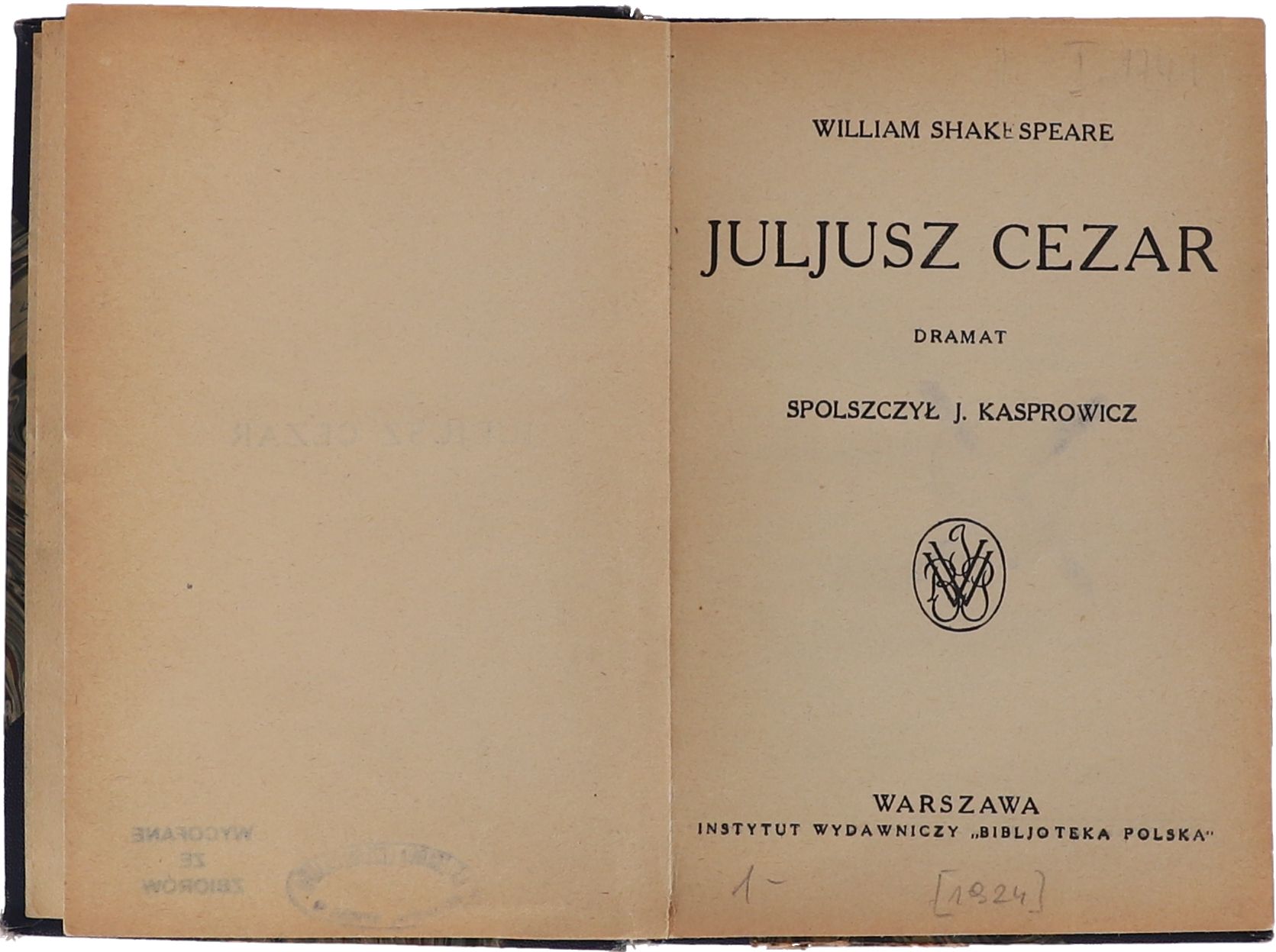 Używana książka William Shakespeare Juljusz Cezar 1924