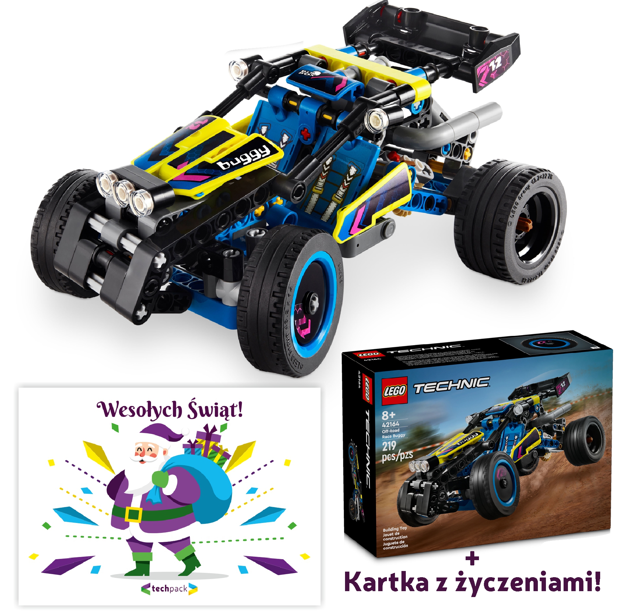 LEGO Technic Wyścigowy Łazik Terenowy 42164 KARTKA Z ŻYCZENIAMI mikołaj