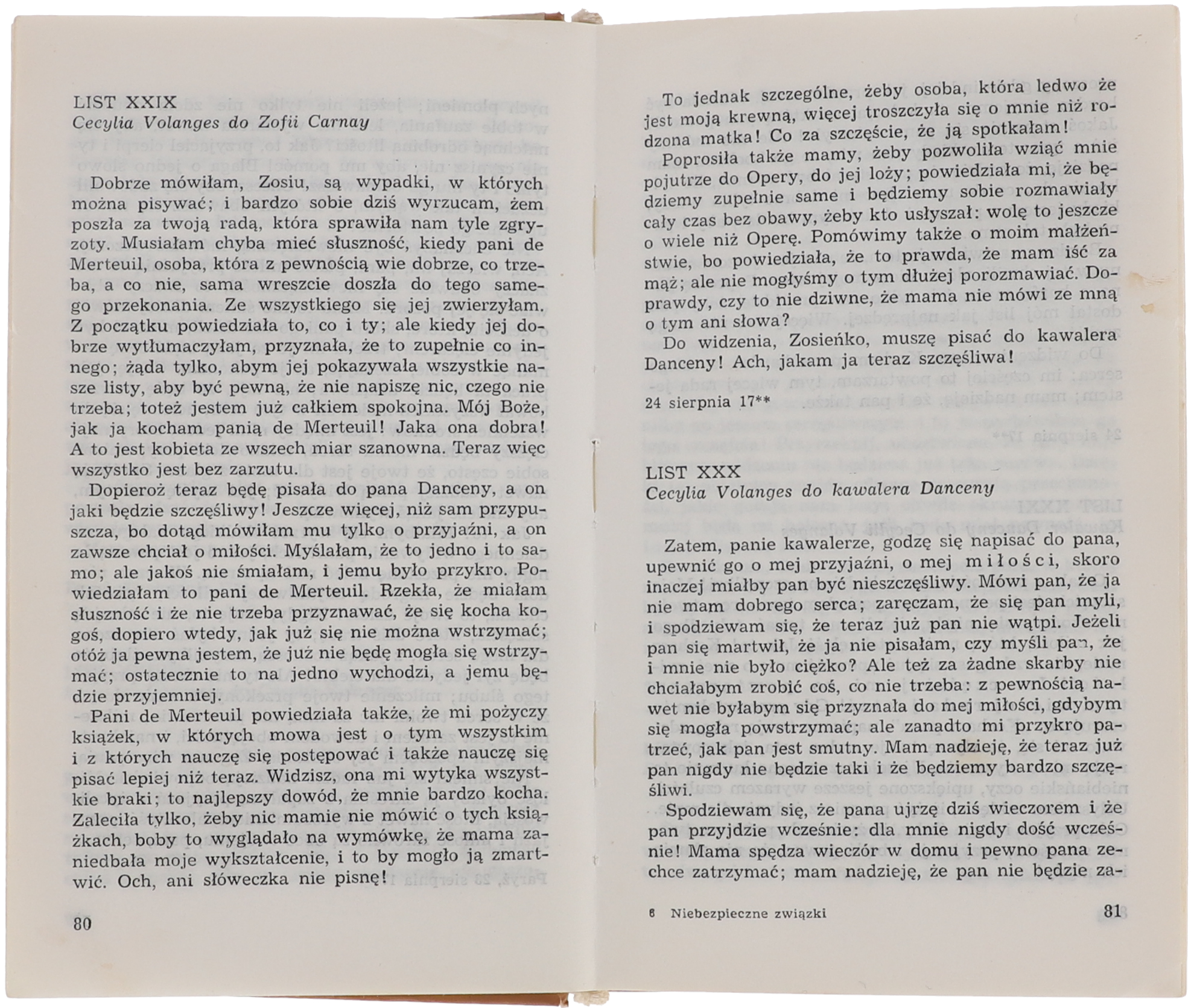 Choderlos de Laclos Niebezpieczne związki seria Biblioteka Klasyki 1975