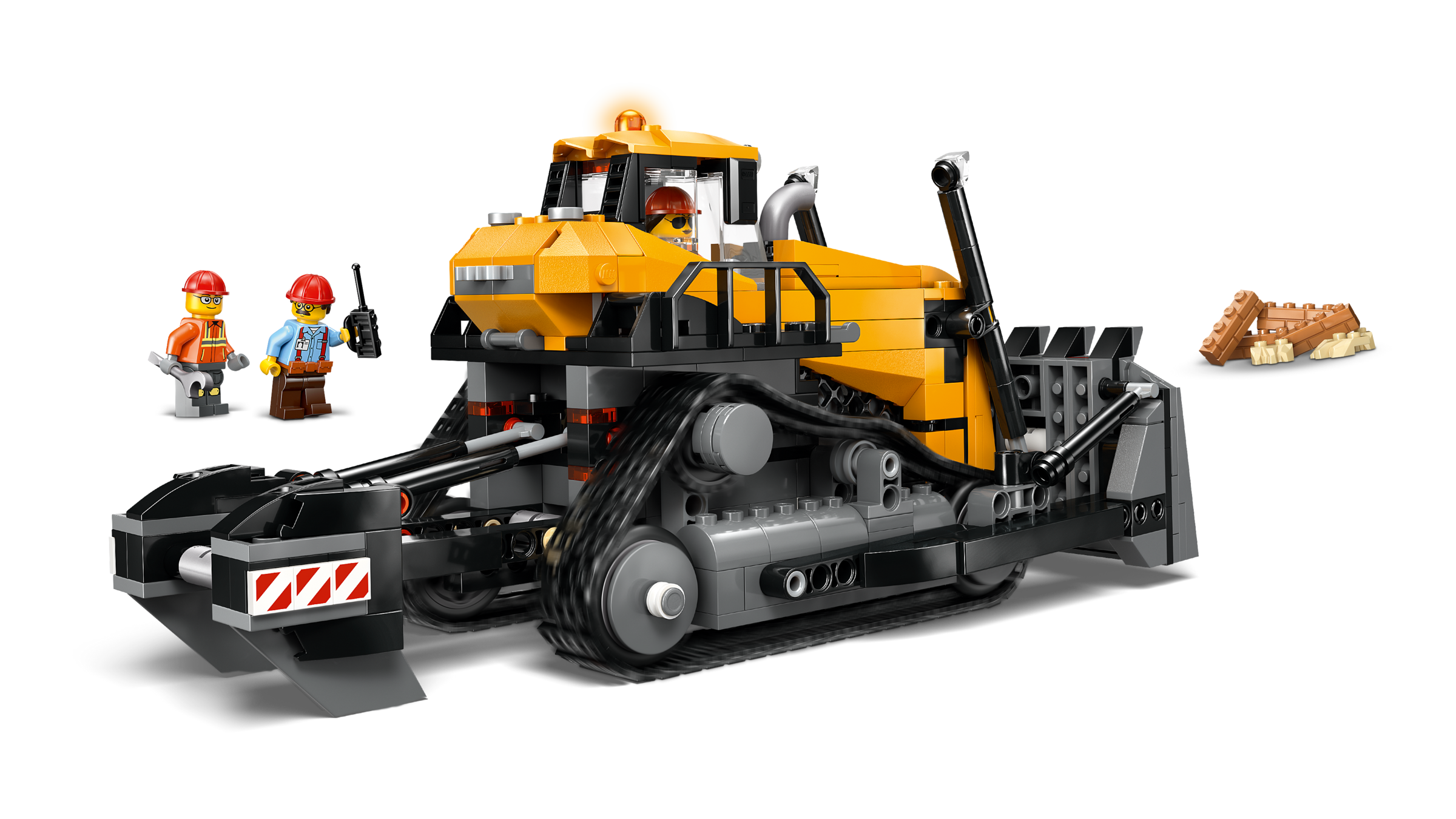 LEGO City Żółty buldożer 60466 pojazd budowlany z silnikiem i osobami 60466