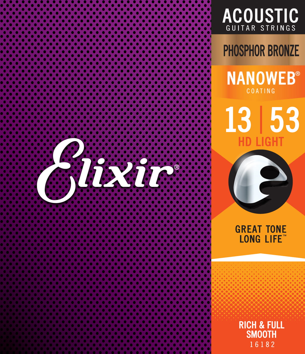 Struny do gitary akustycznej Elixir 16182 Phosphor Bronze NANOWEB 13-53