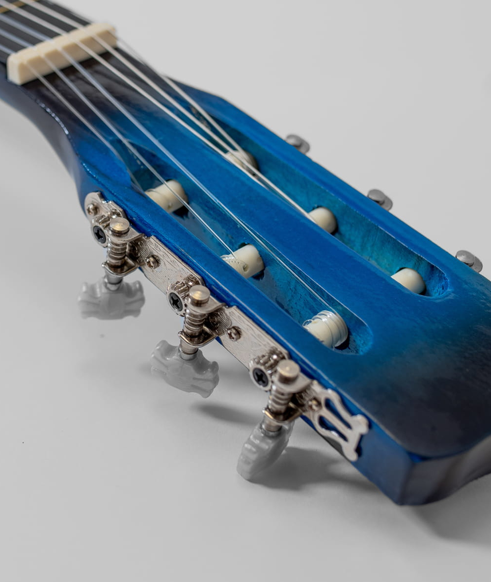 Gitara klasyczna Castelo 4/4 Vintage Niebieska od 12 lat dzieci i dorosłych