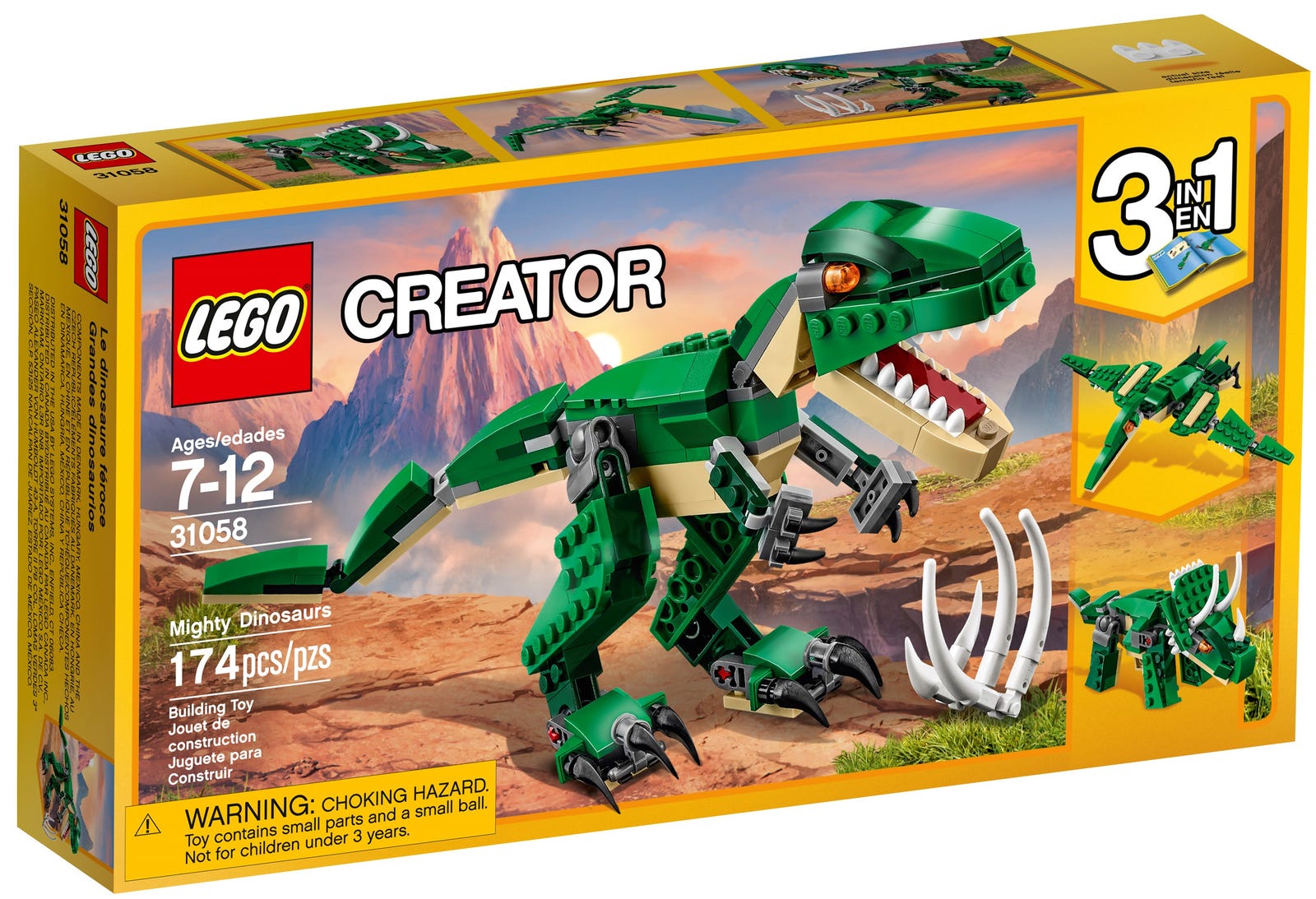 LEGO Creator 3w1 Potężne Dinozaury 31058 - T-Rex Triceratops Pterodaktyl