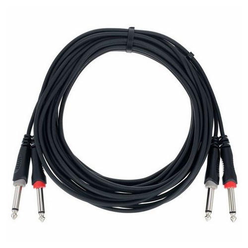 Kabel przewód audio sygnałowy 2x Jack 6,3 mm 6 m Cordial EU 6 PP