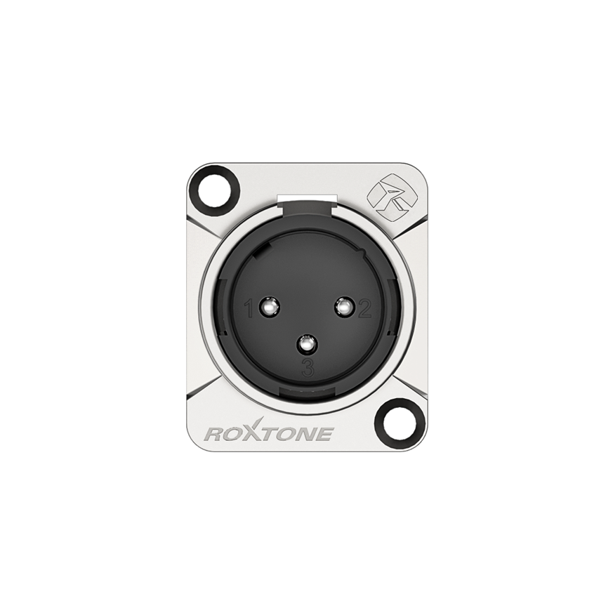 Gniazdo tablicowe panelowe montażowe złącze XLR 3-pin Męski RX3MD-NS Srebro
