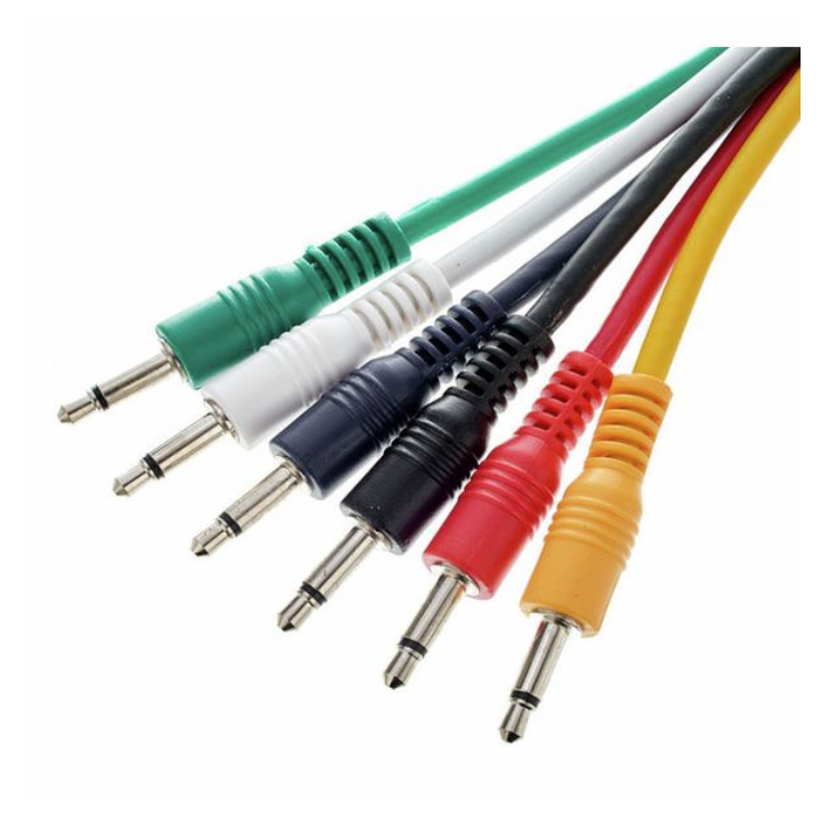 Kable do krosownicy Patch Set Eurorack mini Jack 3,5 mm mono 30 cm 6 szt.