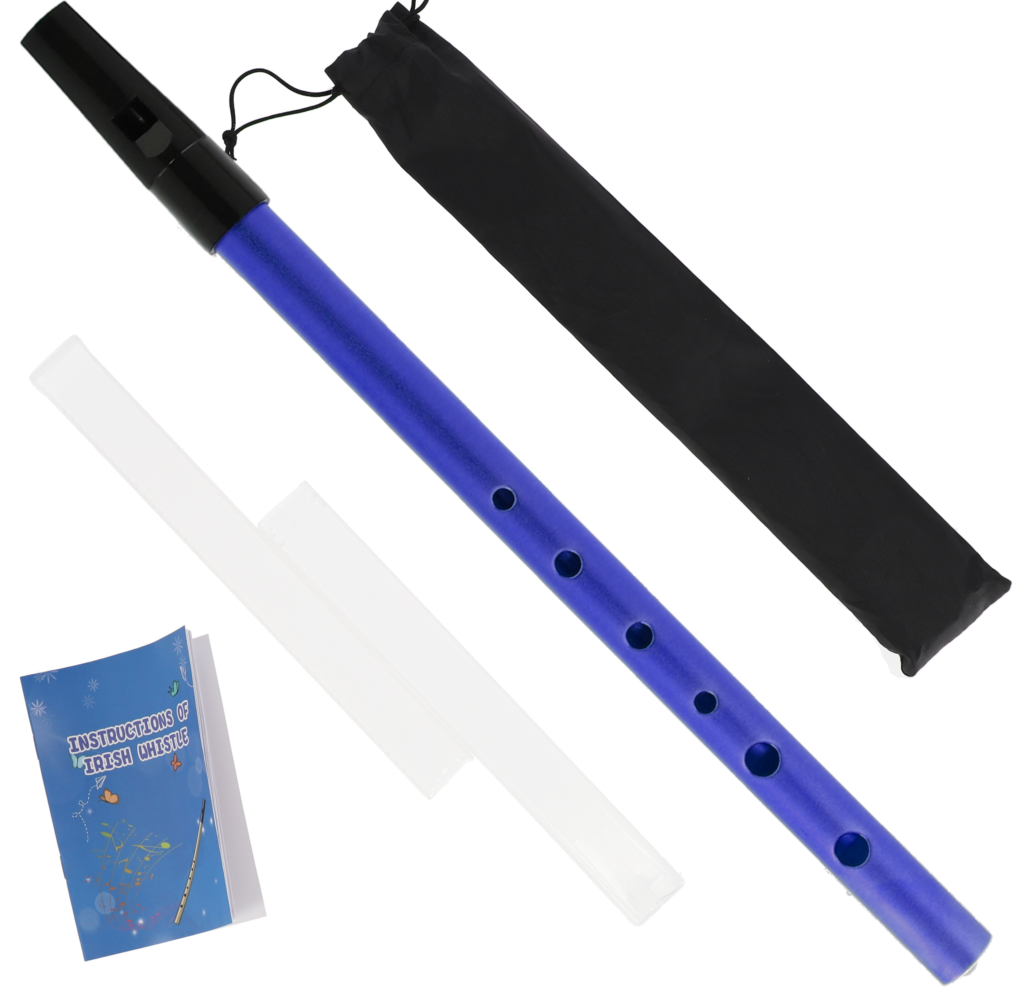 Flażolet flet prosty sopranowy szkolny D Pokrowiec nuty KERA AUDIO NIEBIESKI