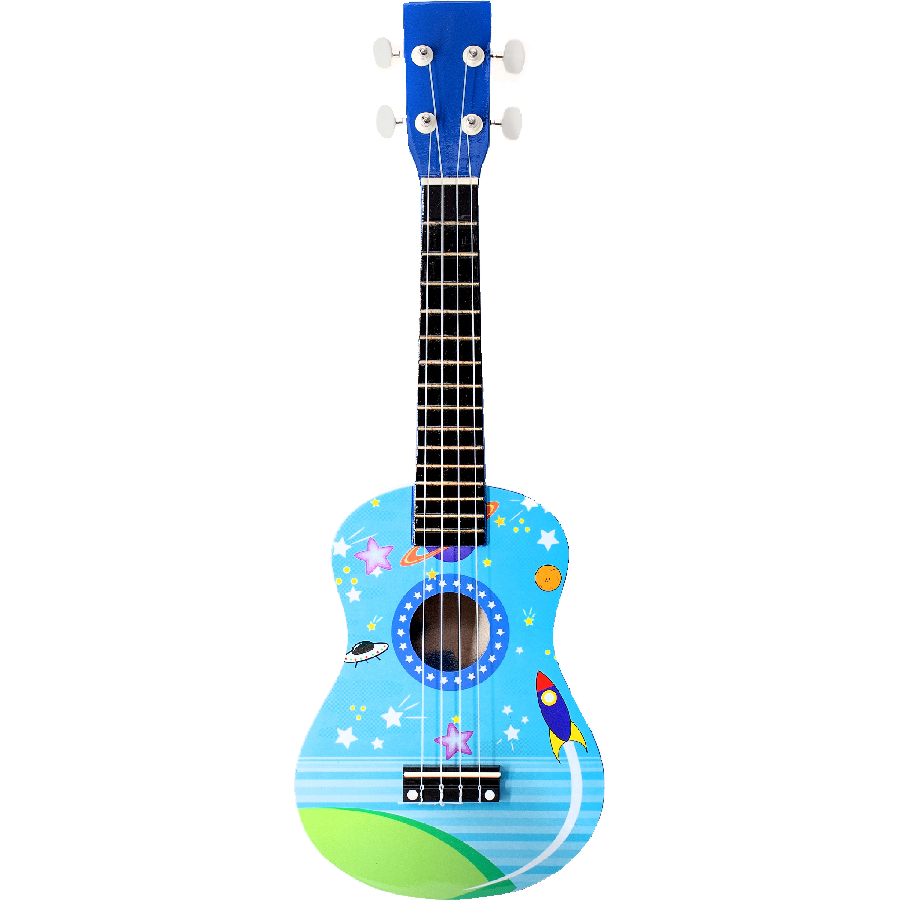 Ukulele sopranowe Rakiety Pokrowiec Struny Kostki Stroik Akordy ZESTAW