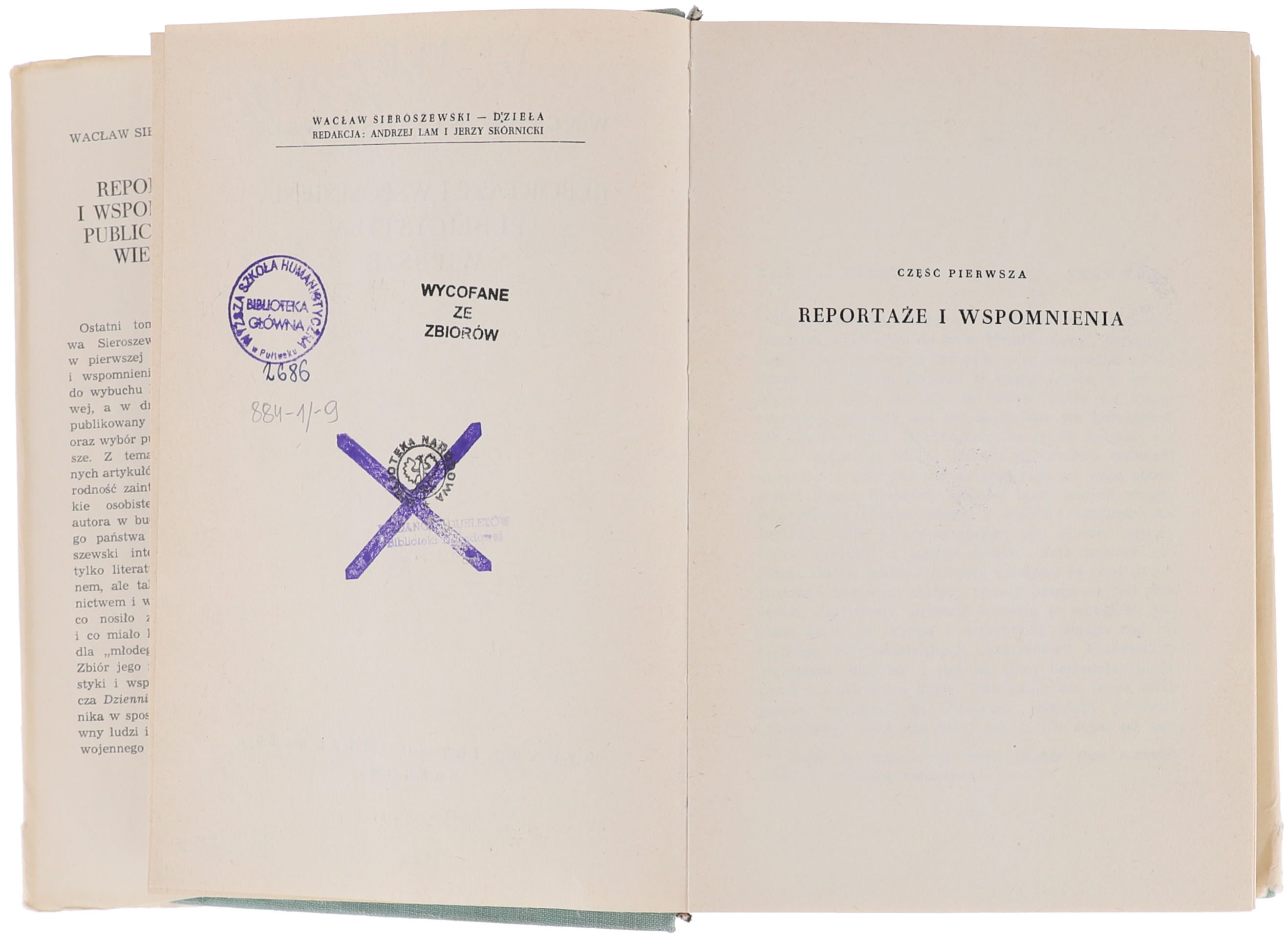 Wacław Sieroszewski Reportaże i wspomnienia 1963