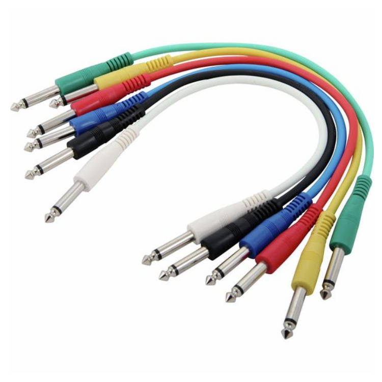 Kable do krosownicy Patch Set Eurorack Jack 6,3 mm mono 30 cm 6 szt.