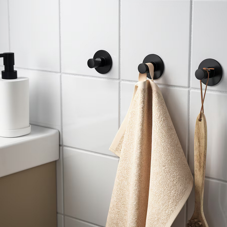 Haczyk wieszak łazienkowy na ręcznik samoprzylepny do 2kg 3szt IKEA SKOGHALL