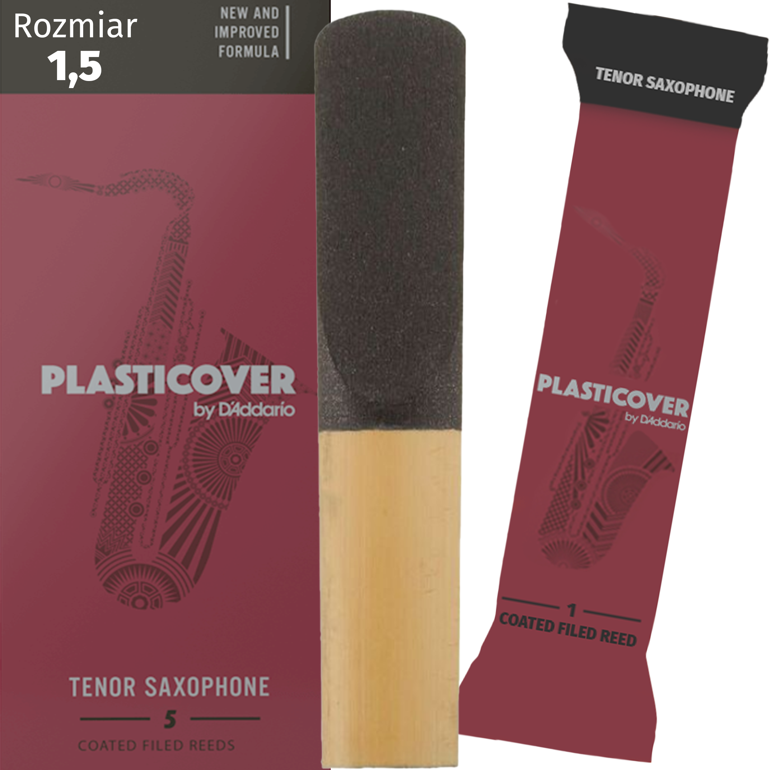 Stroik saksofon tenorowy 1,5 RICO Plasticover Czarny