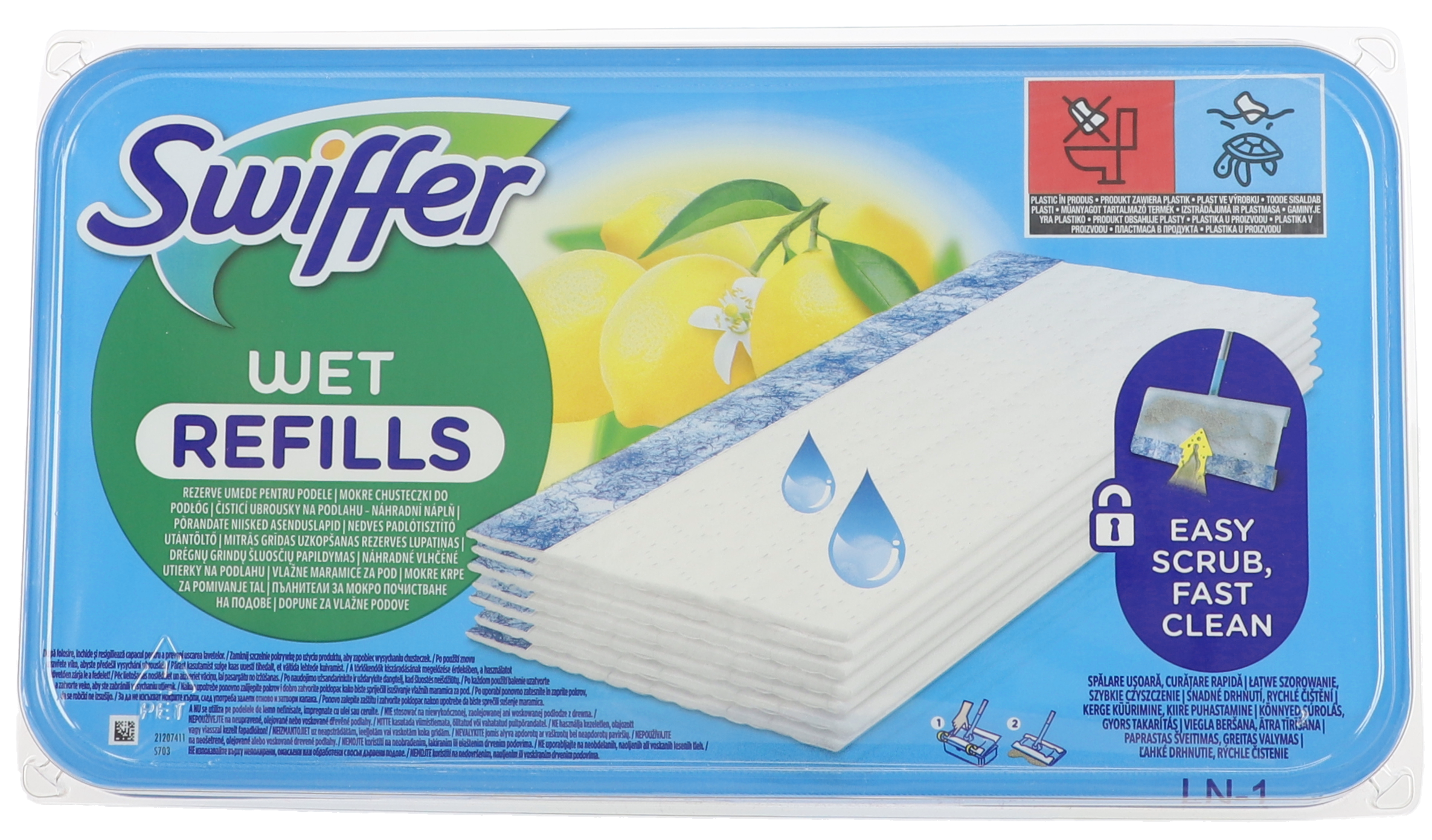 Wkłady czyszczące mokre ścierki do podłóg zapach cytryny 20 szt Swiffer