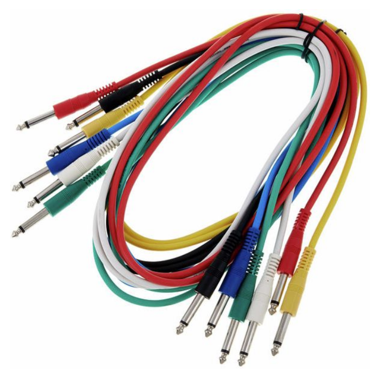 Kable do krosownicy Patch Set Eurorack Jack 6,3 mm mono 1,5 m 6 szt.