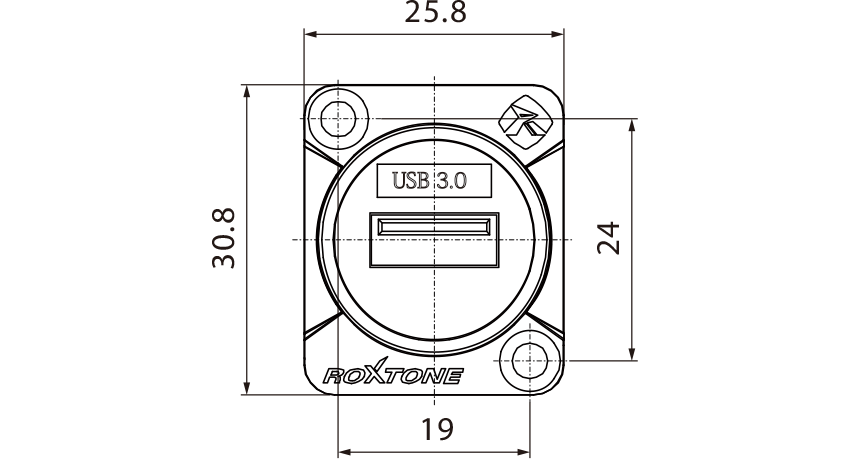 Gniazdo typu USB 3.0 RAU3D Roxtone panelowe