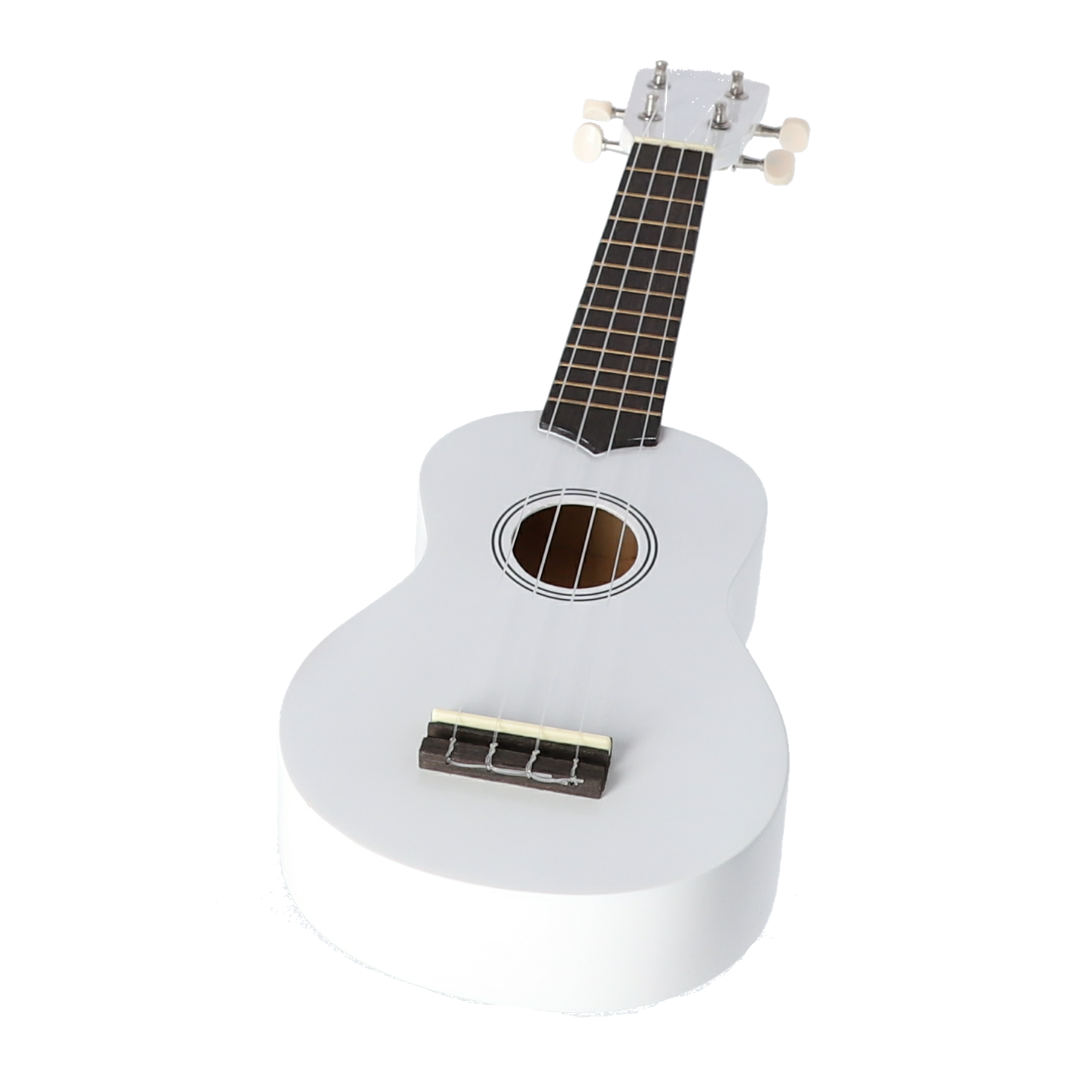 Ukulele sopranowe drewniane błyszczące UK-12 Białe z Pokrowcem ZESTAW