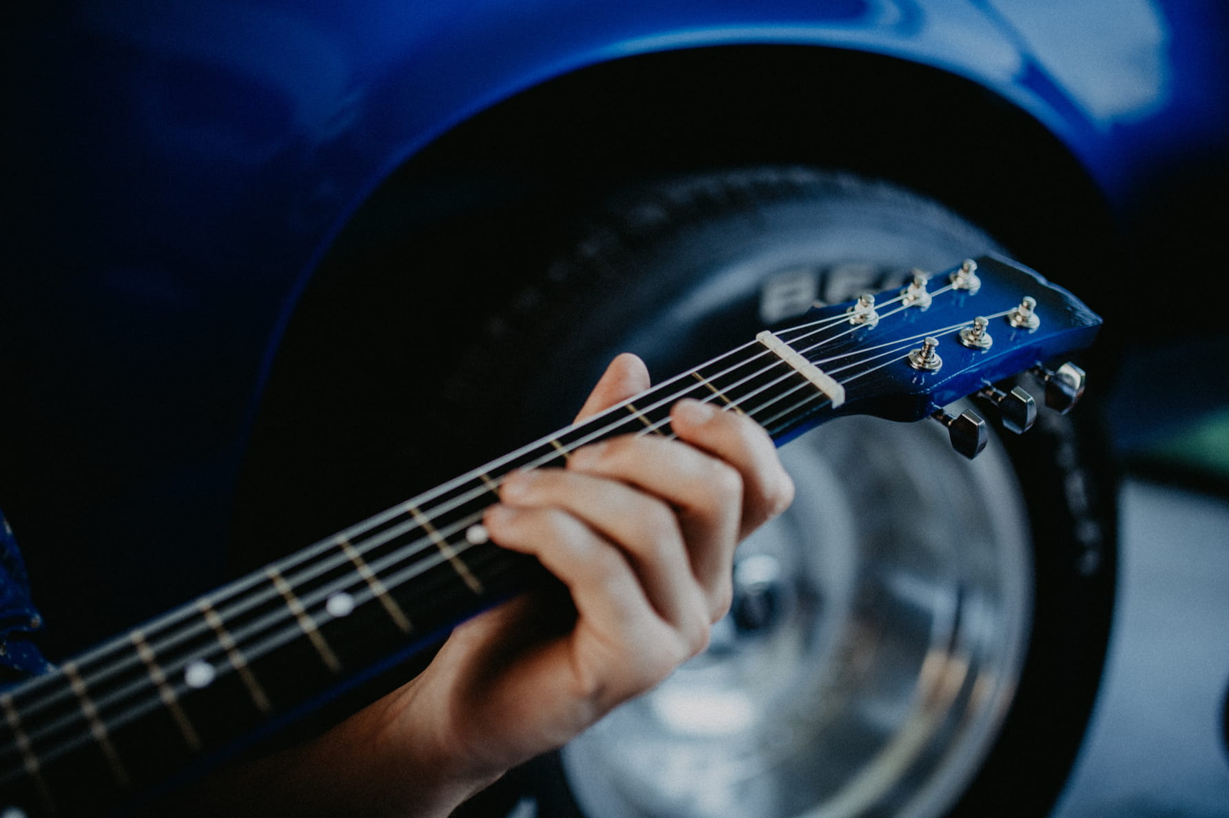 Gitara klasyczna Castelo 4/4 Vintage Niebieska od 12 lat dzieci i dorosłych