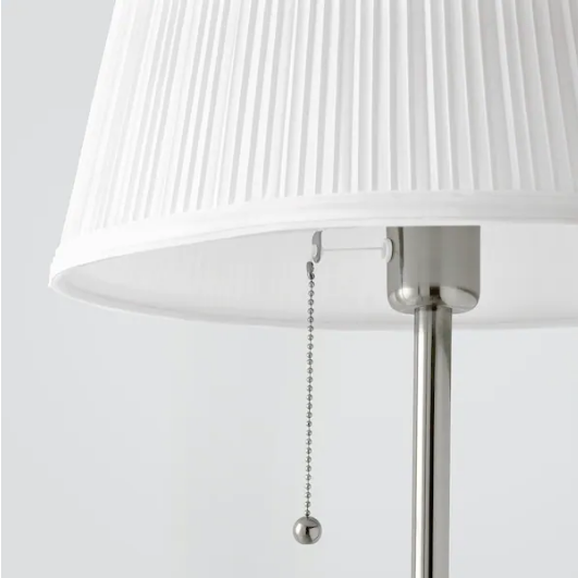 Lampa podłogowa stojąca do sypialni salonu 155 cm IKEA ÅRSTID srebrno biała