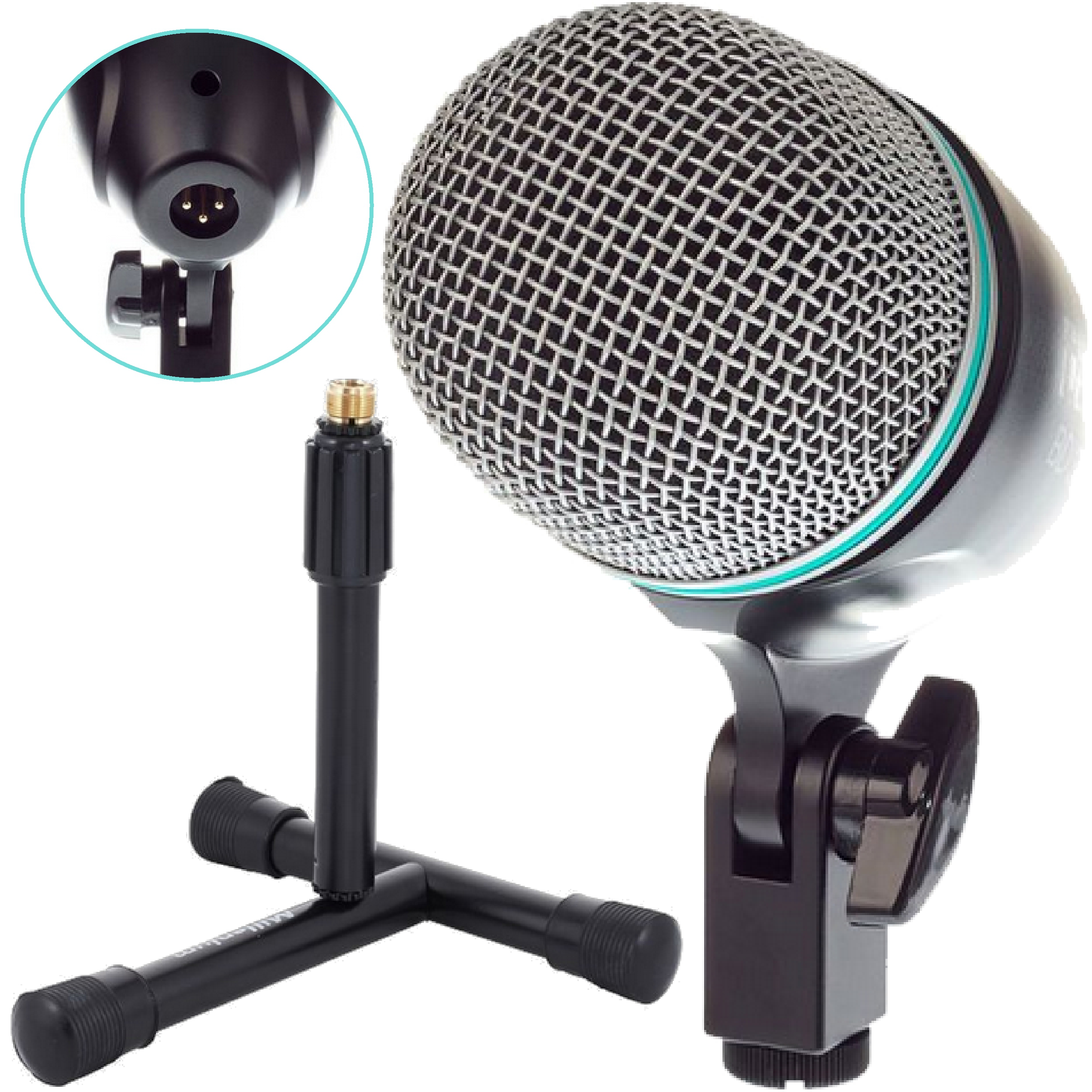 Mikrofon dynamiczny do stopy centrali basu the t.bone BD 300 + Statyw BD100