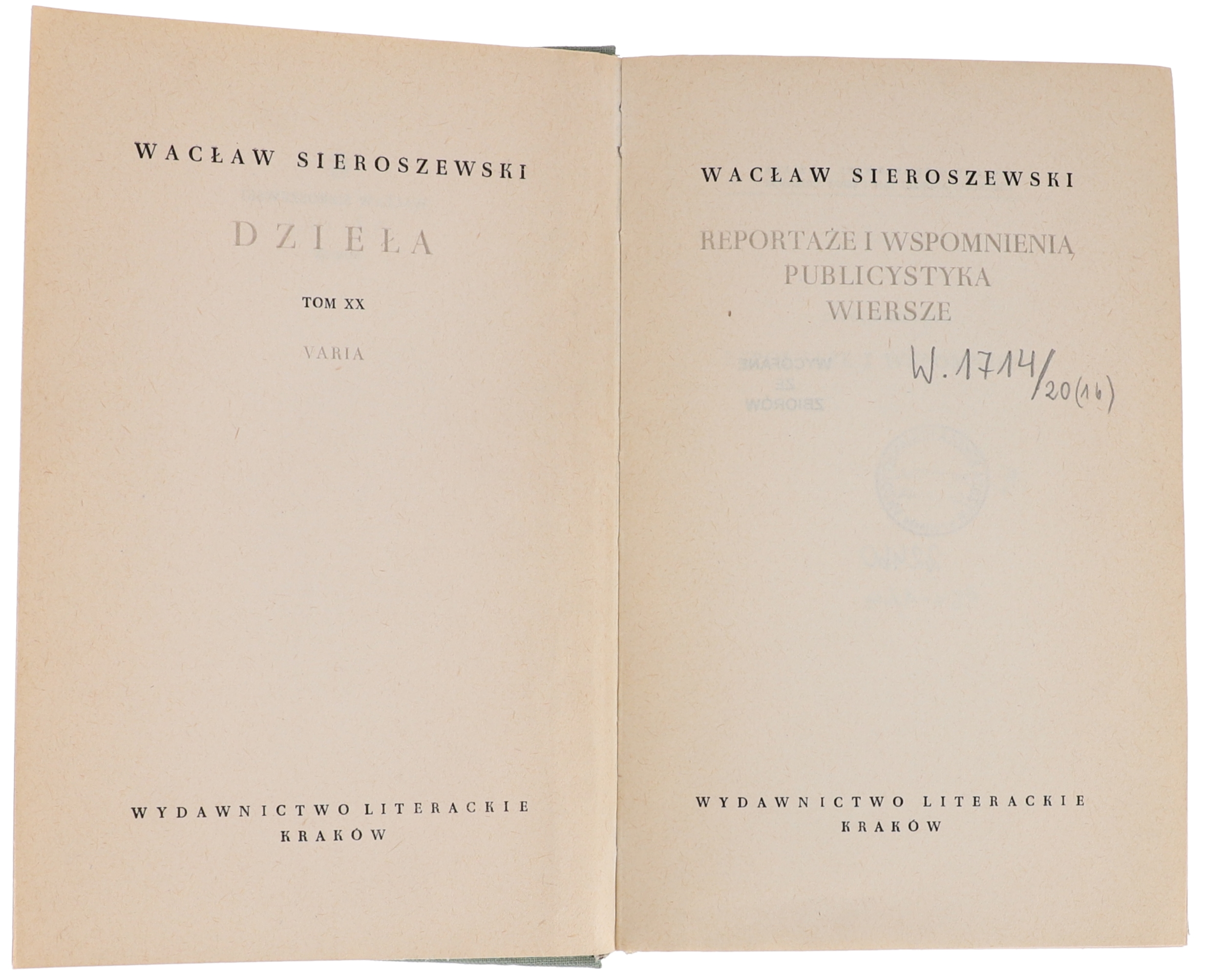 W.Sieroszewski Reportaże i wspomnienia Dzieła 1963