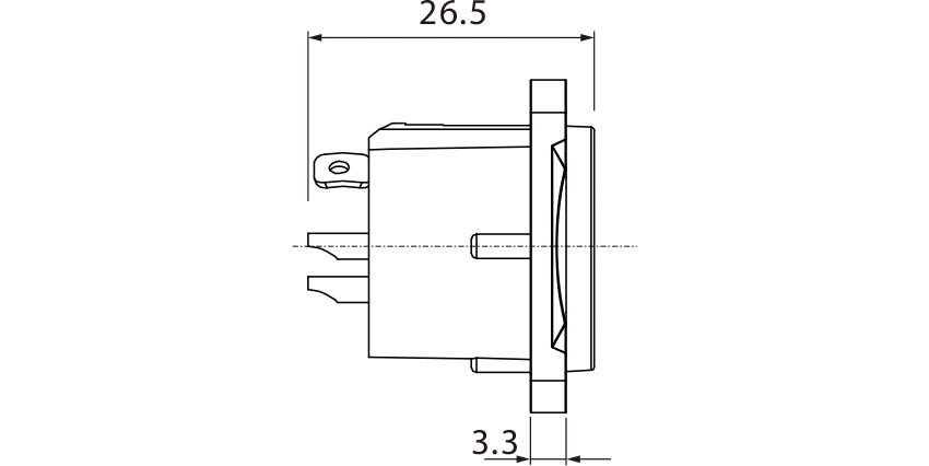 Gniazdo tablicowe panelowe montażowe złącze XLR 3-pin Męski RX3MD-NS Srebro
