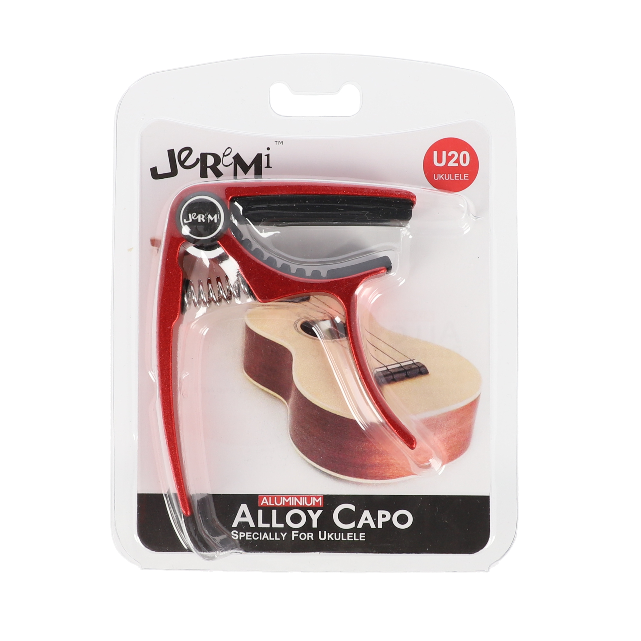 Kapodaster ukulele banjo JEREMI U20 Czerwony