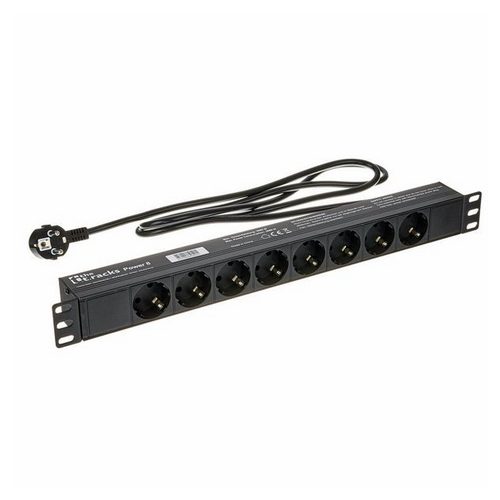 Listwa Zasilająca the t.racks Power 8 RACK 1U 8 gniazd 2m włącznik