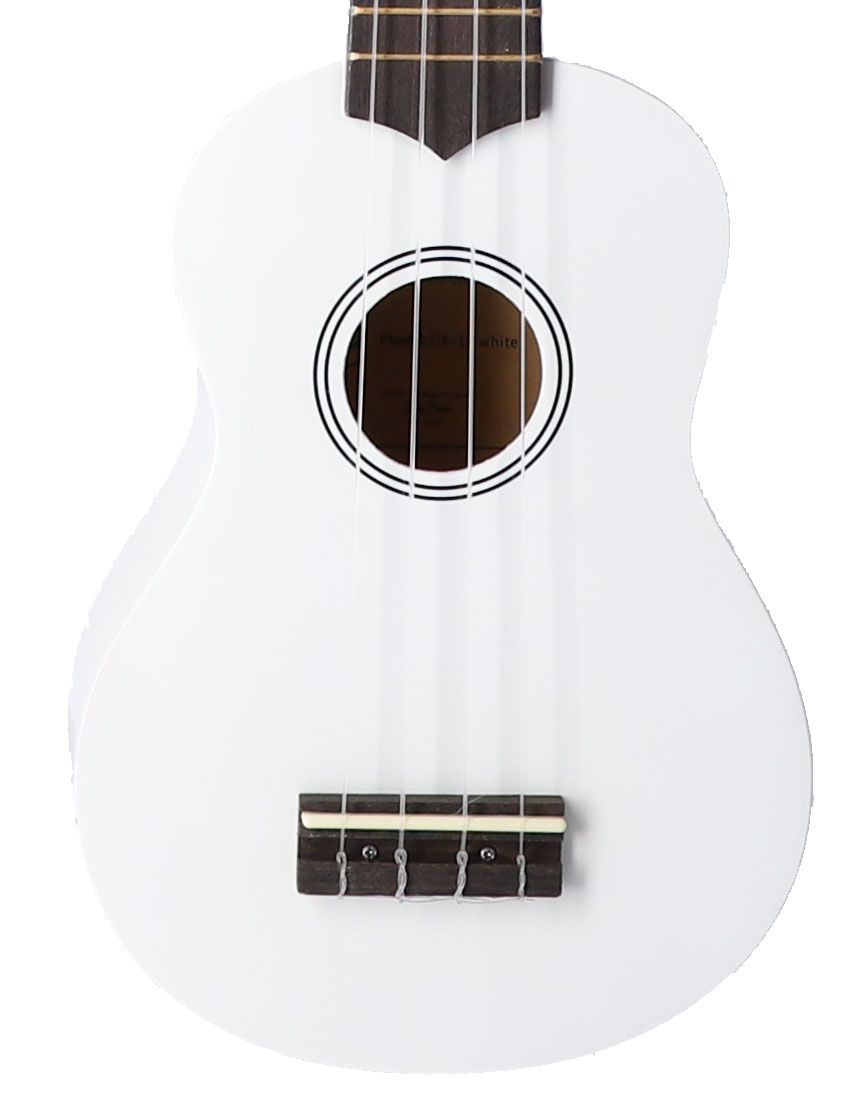 Ukulele sopranowe drewniane błyszczące UK-12 Białe z Pokrowcem ZESTAW