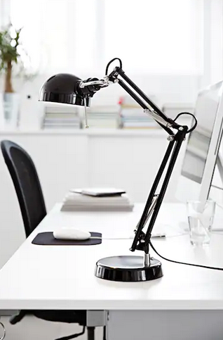 Lampka nocna biurkowa na biurko do czytania regulowana E14 IKEA FORSÅ czarna