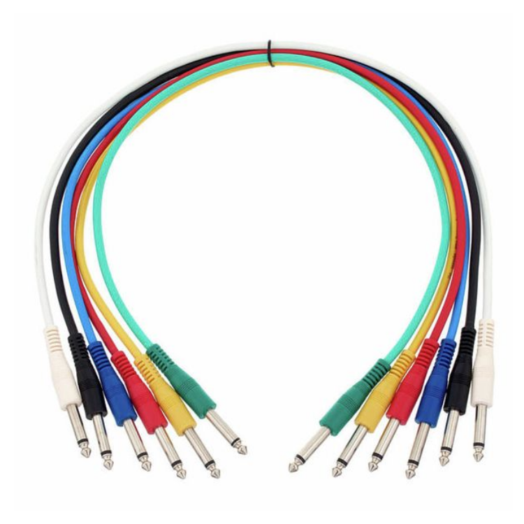 Kable do krosownicy Patch Set Eurorack Jack 6,3 mm mono 60 cm 6 szt.