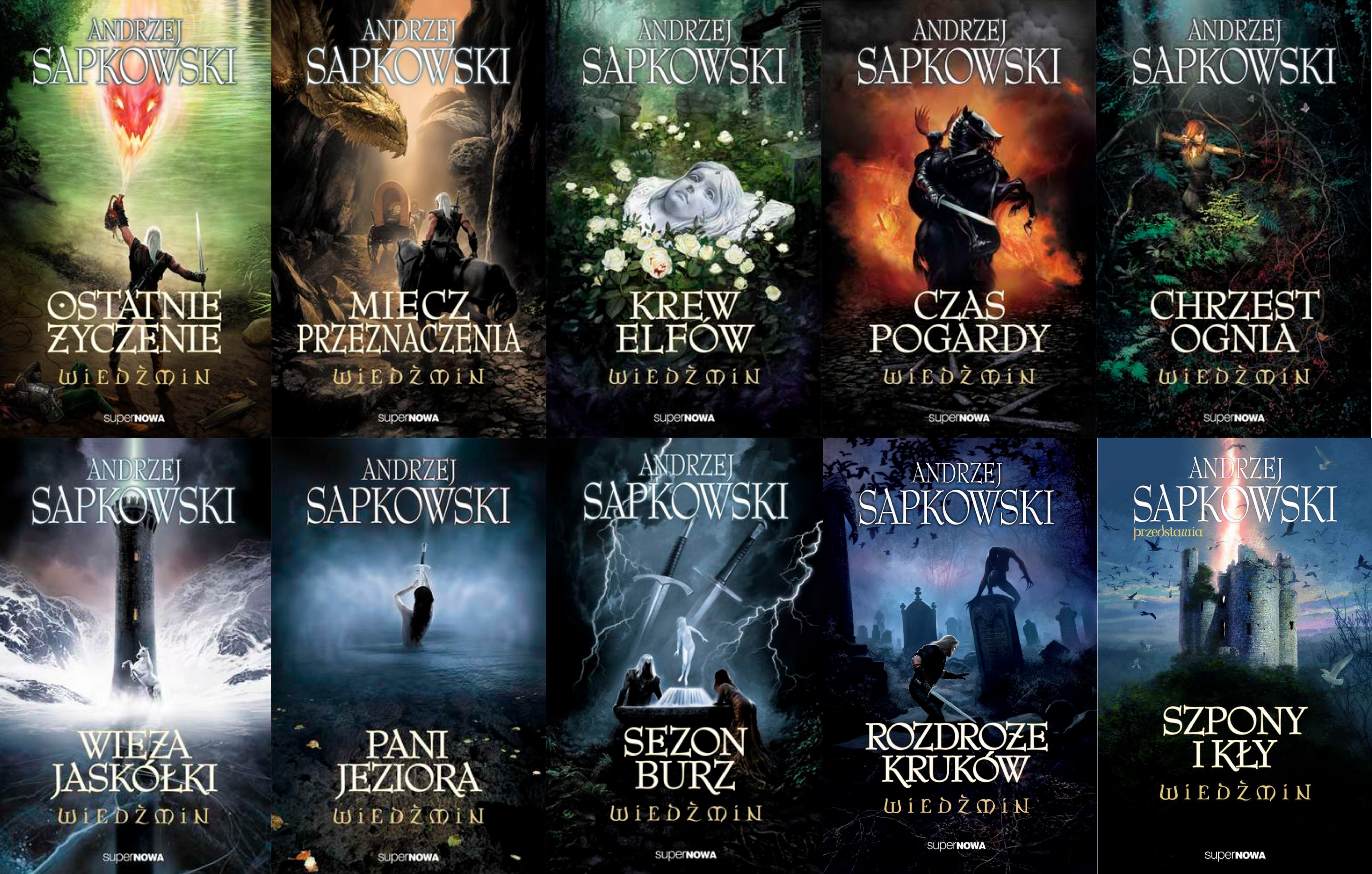 Andrzej Sapkowski Wiedźmin zestaw 10 części