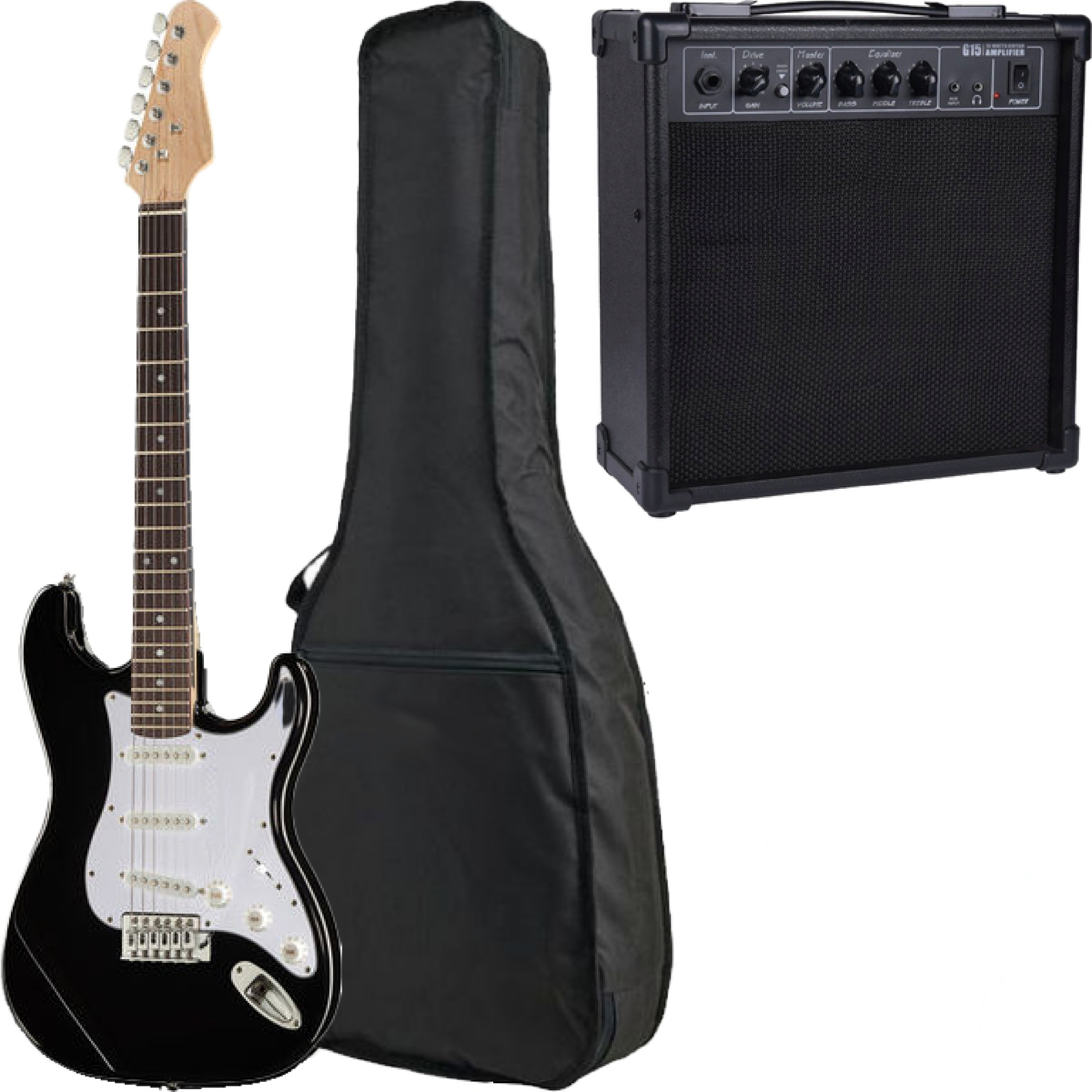 Gitara elektryczna Preston ST-10 BK CZARNA Combo 15W Pokrowiec ZESTAW