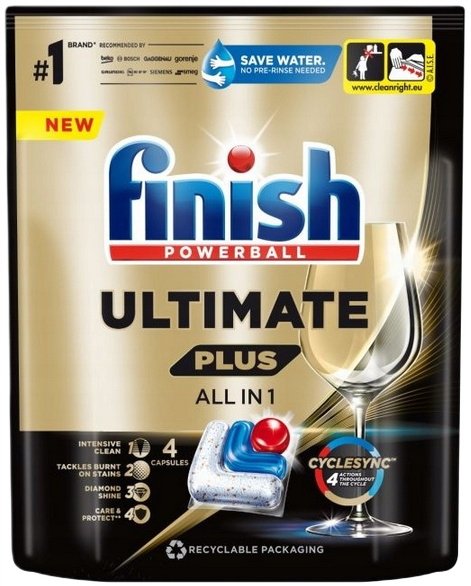 Finish Ultimate Plus All in One kapsułki do zmywarki 4 szt.