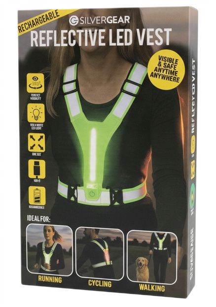 Odblaskowa kamizelka LED ładowanie USB 3 tryby światła unisex