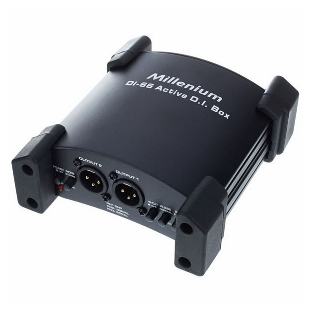 Millenium DI 66 Active Stereo DI Box Aktywny na baterie 9V