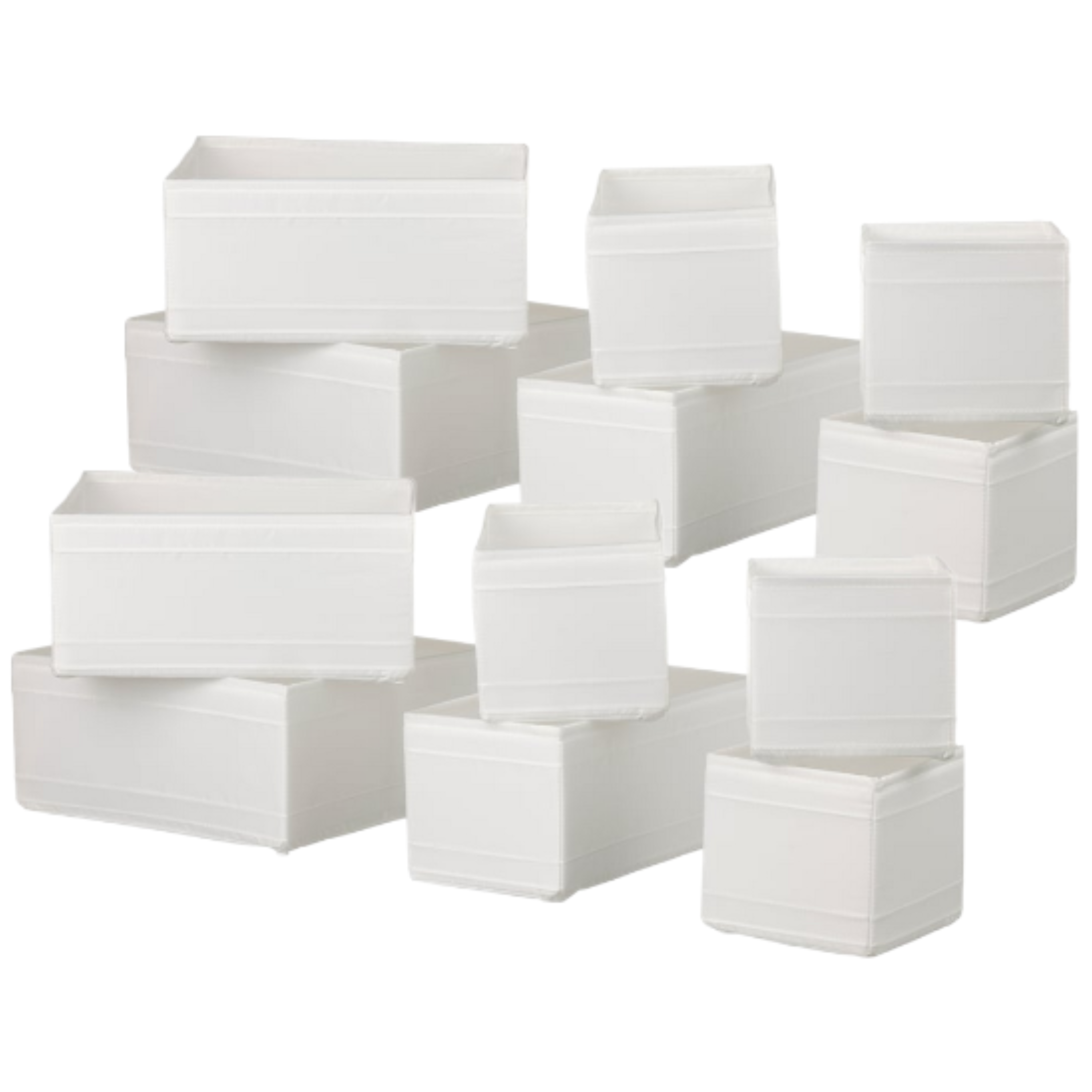 Komplet pojemników organizerów do szuflady szafy 12 szt IKEA SKUBB białe