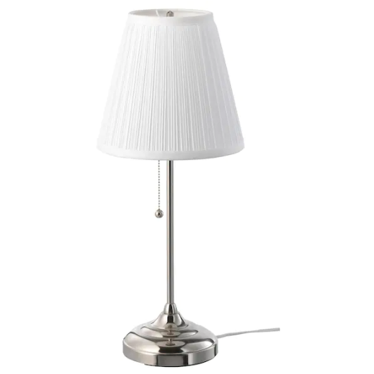 Lampa na stół Arstid lampka nocna niklowana IKEA