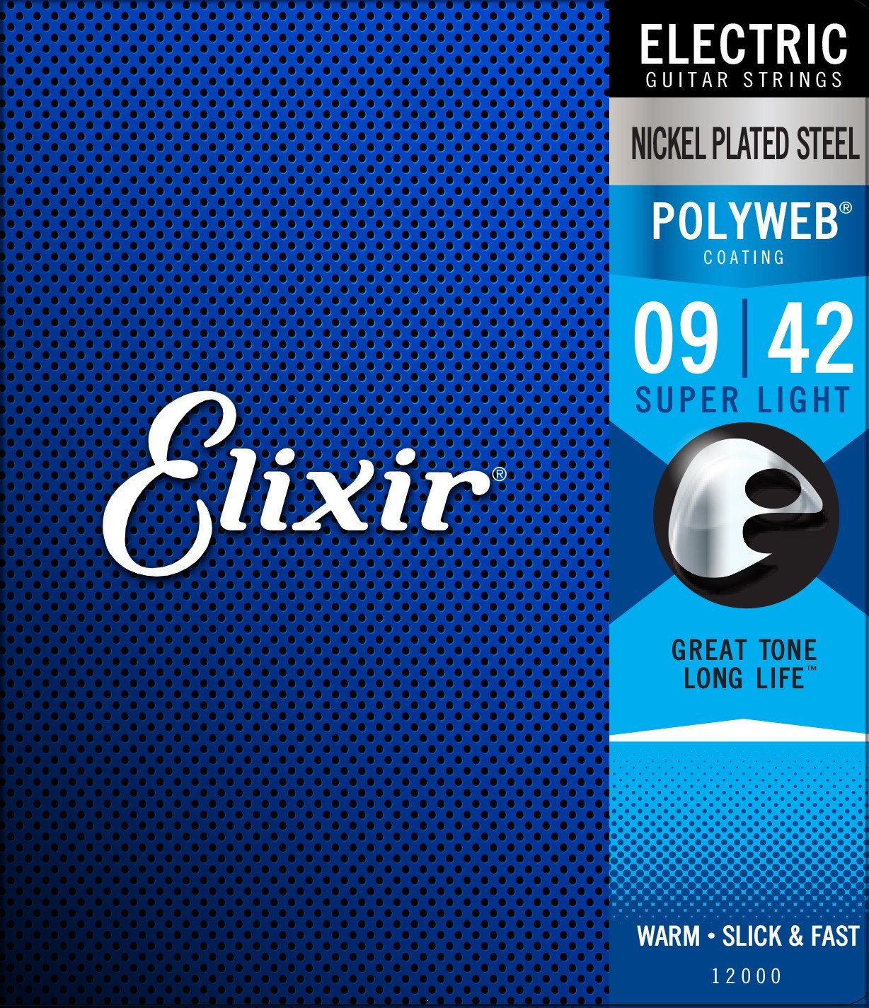 Struny do gitary elektrycznej Elixir 12000 Nickel POLYWEB Coating 9-42