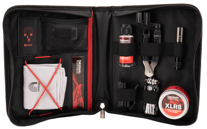 Zestaw do gitary stroik multi-tool wskaźnik strun środki czyszczące Daddario PW-NSHK-01