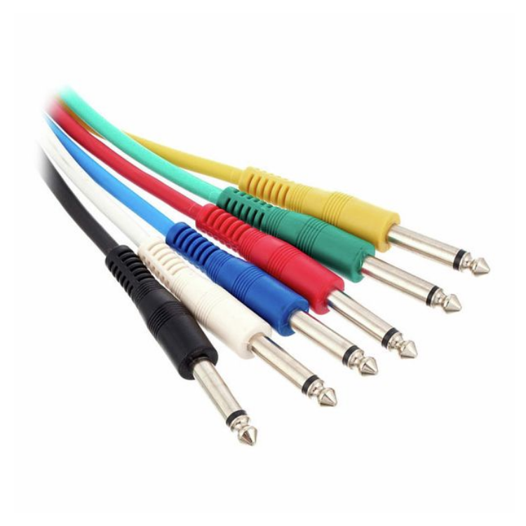 Kable do krosownicy Patch Set Eurorack Jack 6,3 mm mono 30 cm 6 szt.