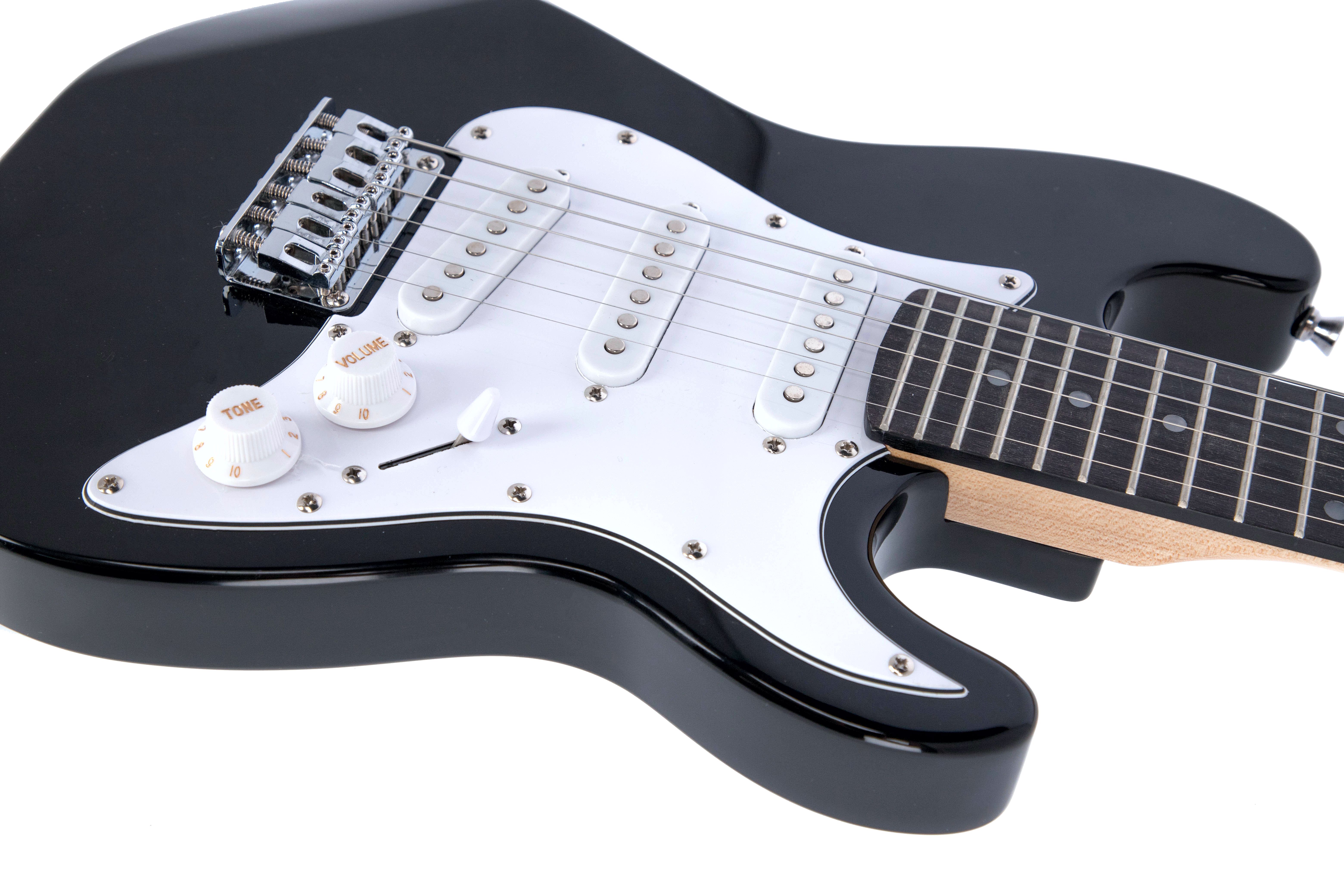 Gitara elektryczna 3/4 Harley Benton ST-Junior BK Wzmacniacz ZESTAW