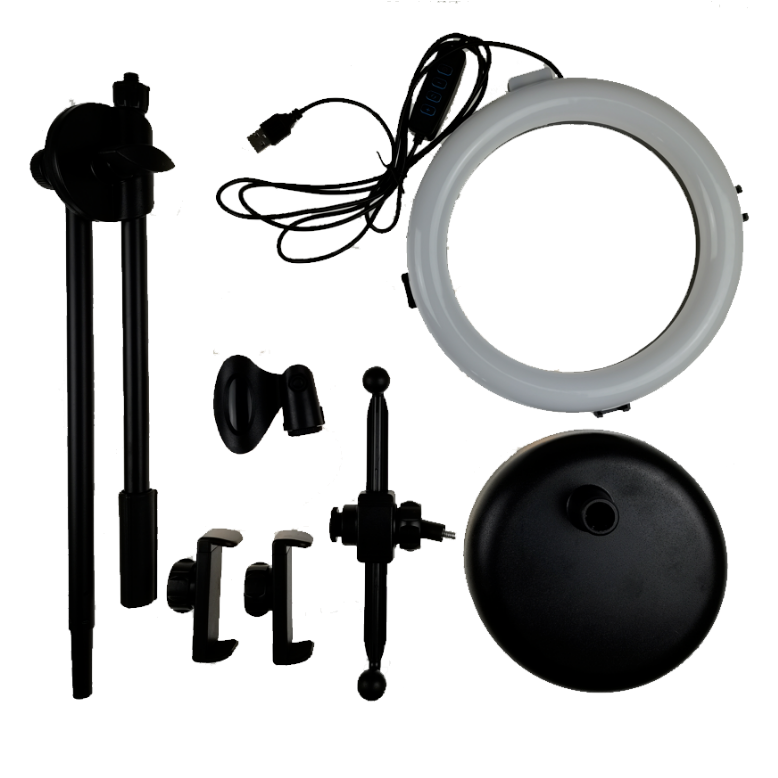 Statyw na mikrofon smartfon lampa LED Ring do telefonu Kaline R-123