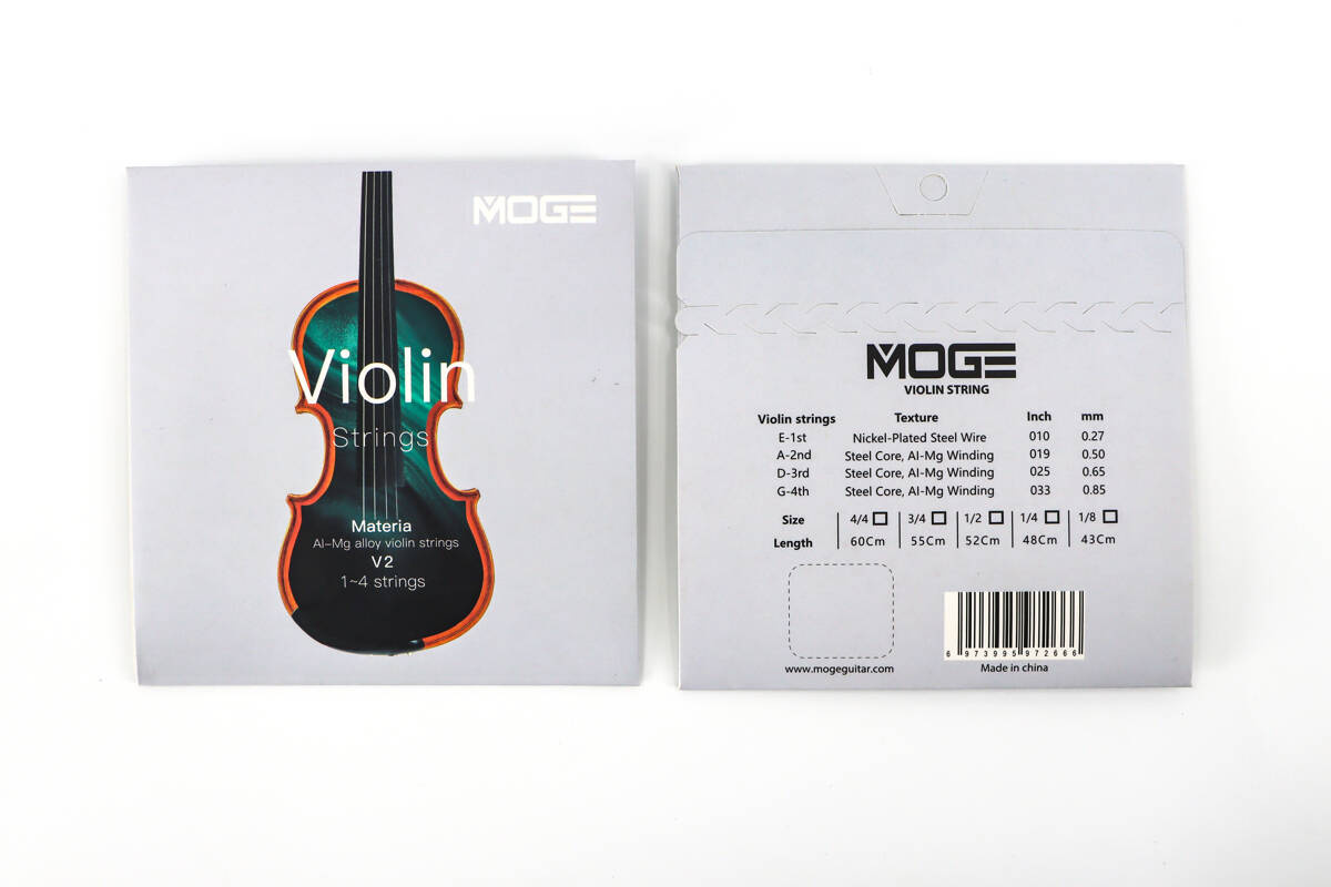 Struny do skrzypiec 3/4 stop aluminium i magnezu MOGE V2 Komplet