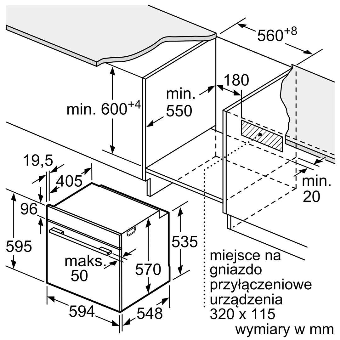 Piekarnik elektryczny Bosch HBG571EB4 Serie 2 71 l | piroliza | AirFry | termoobieg 3D | czarny (12)