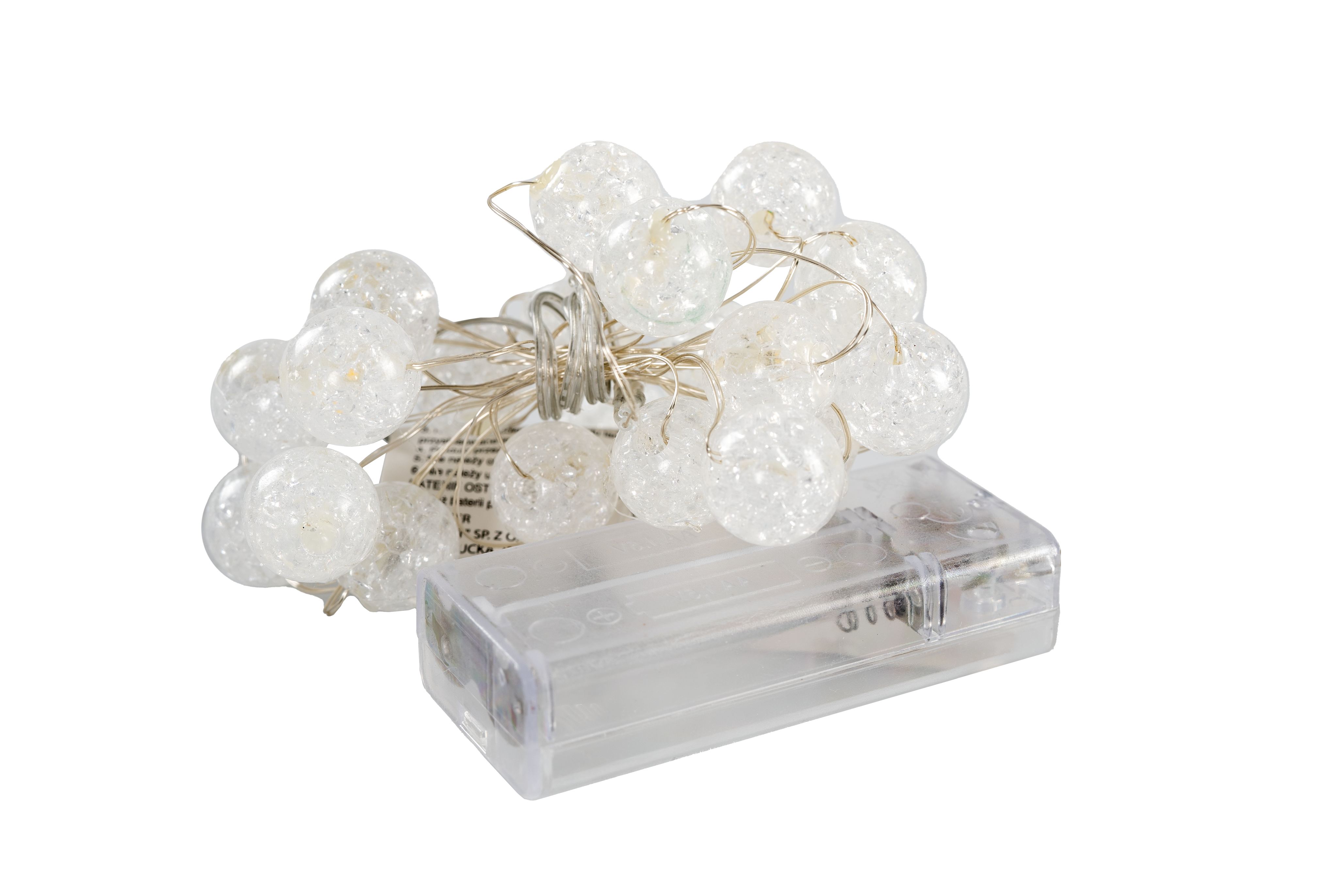 LAMPKI KULKI EFEKT MROŻONEGO SZKŁA 20 LED CIEPŁY